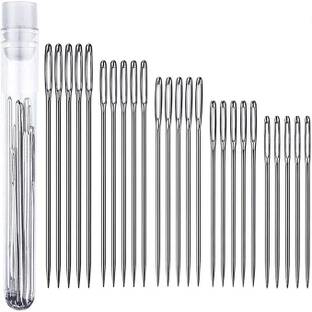 TREXEE 25 pcs Large Eye Knitting Needle Set-5 Sizes Big Eye Hand Sewing Needles Knitting Pin