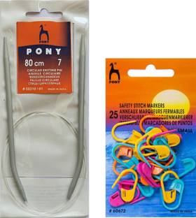 Artonezt Pony Circular Knitting Needles Size 7 + Knitting Crochet Locking Stitch Markers Knitting Pin