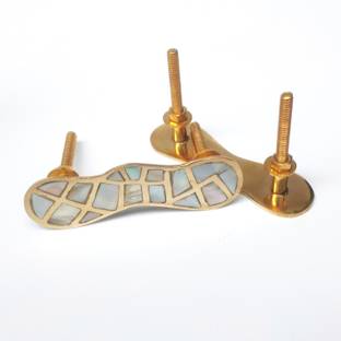 BnoSPACE Golden MOP Brass Cabinet Pulls and Drawer Handles - 5" Hole Center Brass Cabinet/Drawer Handle