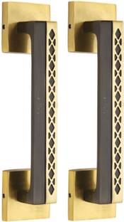 Harigario AntiqueDiamond KajuCut Aluminium Bail Door Handle 10 Inch (Pack of 2) Aluminium, Brass Door Handle