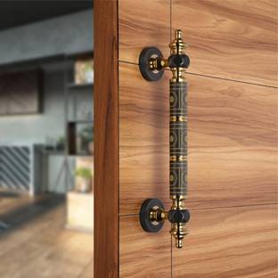 LAPO S-08 Door Handles for Main Door(12 inches, Black Gold Finish) Brass Door Handle