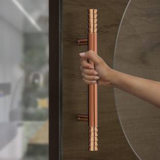 Plantex Rose Golden Lotus Main Door Handle for Pull and Push Operations (Model-103) Stainless Steel Door Handle