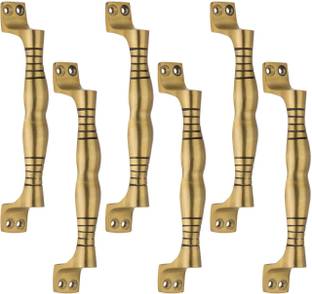 Devos ROYAL 4 LINES Antique Brass Finish Door Handle (pack of 6) Gold Plated Door Handle