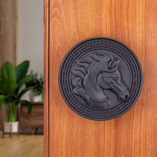 Bzcarts Black Round Horse Face Knob Aluminium Door Handle