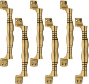 Devos ROYAL 4 LINES Antique Brass Finish Door Handle (pack of 6) Gold Plated Door Handle