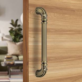 Plantex 13 Inch Main Door Handle/Wooden Door Handle/Pull-Push Door Handle-Brass Antique Aluminium, Zinc Door Handle