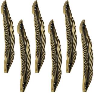 Peppa™ Antique Brass Finish Window and Door Handle 6 inches Mayuri (Pack of 6) Gold Plated Cabinet/Drawer Handle