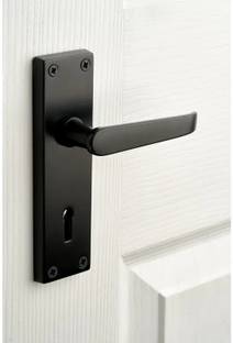 Screwtight Victorian Straight Lever Lock Door Handle - Matte Black - Designer Lever Brass Door Handle