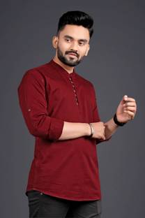 SPOQUE Men Solid Straight Kurta