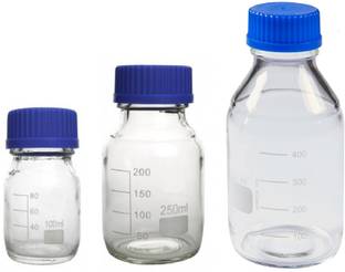 BFC Borosilicate Glass Reagent Bottle - 100ml X 1, 250ml X 1, 500ml X 1. Laboratory Dropper Bottle
