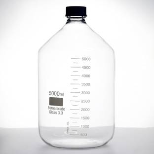 Rawal Borosilicate Heavy Glass Reagent Bottle 5000ml with Leak Proof Screw Cap for Lab Laboratory Dropper Bottle