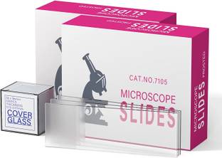 Apex Labs Microscope Glass Slides (50 slides) 75 X 25 X 1.4 mm with cover slip 18x18mm Standard Slide