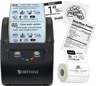 Shreyans 58mm Label Printer (2 in 1) - Thermal Label & Receipt Printer Label Stamping Machine
