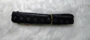 AKRIAFT Black Maze Sequence Lace 9m Length used for lehenga, dupatta, saree Art & Craft lace border, fancy lace border, saree lace strip Lace Reel