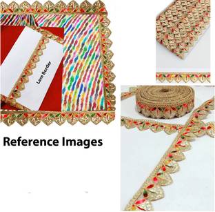 Chahat Lace Multi Colour Fancy work Embroidery Design Cutwork Lace for Saree, Kurti,Blouse, Dresses, Dupatta,Bandhani, Lehenga. Lace Reel