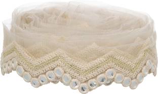 coriox Mirror net Sequence Laces 9 Meter Mirror Lace for Sarees, Lehangas, Dupatta, Bags, Art and Crafts 9 Meter Lace Reel