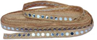 Pritam Mirror (Chiku) Patti lace border for Saree, Dress, Dupatta, gaun decoration (Chiku-9 Mtr) Lace Reel