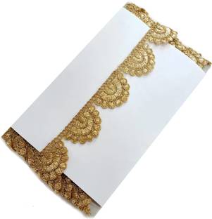Balar 1023 Premium Water Gold Zari Work Lace Border For Saree, Lehenga, Dupatta, 9 Mtr Lace Reel
