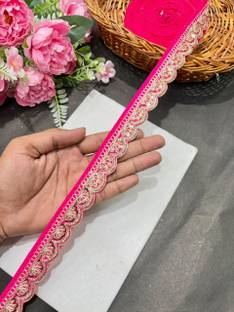 madinafabricsworld Lace Design Embroidered Decorative Lace Border for Sarees,Lenhga, Dresses & Craft Work Lace Reel