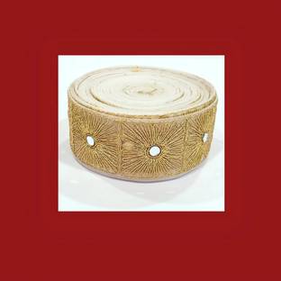 Chahat Lace Golden Zari Mirror Work Lace Border Sewing Gota Patti Ribbon Roll For Sarees Border Dress Lehenga Dupatta choli Palazzo Anarkali kurti craft.9mtr Lace Reel
