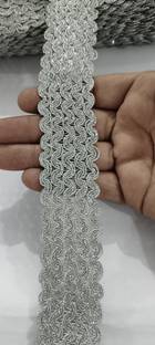 anida Silver Hand Work Border Gota Lace For Suits, Chunri & Craft (9M) For Dupatta Bridal Dresse Saree Lehengas Suits Blouses, Decoration,Craft & Art Lace Reel