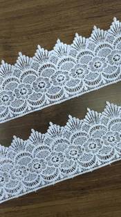 AKSHALI makhadi-hv White Lace Border for Saree,Dress,Kurtis,Dupatta,Craft,Suit (9 Mtr) Lace Reel