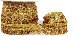 Utkarsh CWG0446-01 (M:7568) Golden (2.7cm X 18 Mtr) Jhaadu Sitara Gota Outlining Patti Trim Lace Border Lace Reel