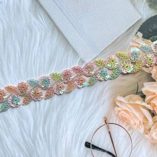 uniquemart Multicolor Sequence Lace Reel, Multicolor Lace Border, Sitara Lace Design, Sequence Lace Border, Suit Lace Design (Multicolor/9Meter) Lace Reel
