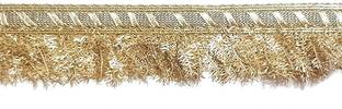 Lacesnmore Wedding dupatta golden jhalar kiran , feather Fringes look jhalar 9m Golden Fringe kiran jhalar Lace Reel