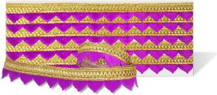 De-Ultimate (18 Mtr & Width:2cm) Triangular Velvet Gota Patti Trim Sarees Border (Pink) for Anarkali Suit, Dupatta, Bridal Dresses, Neck Design, Saree, Lehenga, Palazzo Lace Reel