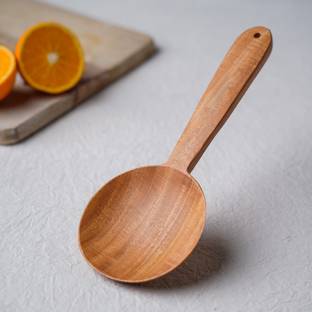 The Indus Valley Neem Wooden Spatula for Cooking/Sauteing/Mixing/Serving Food and Gravy - 23cm Wooden Ladle
