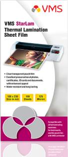 VMS Starlam Thermal Lamination Pouch 100mmx230mm 125 Micron ID Badge Laminating Sheet