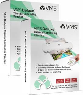 VMS Deluxe Lamination Pouch (70mm x 100mm) - 125 Micron (2 x 100 Sheets) ID Badge Laminating Sheet