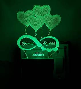 XAZE CRAFT the heart 3d illusion (01) Wall Lights Lamp Shade