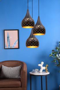 AYOULIGHTS Cutted 3 Light Cluster Hanging Light Ceiling Pendant Lamp, Black Hanging Lights (Pendant Lights) Lamp Shade