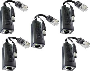 Paruht 5pcs PoE Splitter Power Over Ethernet Active 48V to 12V - IP Camera,Phone,Switch Wired Ethernet Lan Adapter compatible with Linux, Mac, Ubuntu, Windows