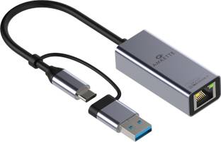 AMKETTE SuperSpeed USB C + USB A to RJ45 Gigabit Lan Adapter