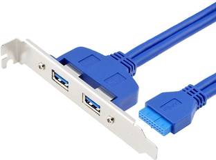 WiredCom 2 Port USB 3.0 Female Back Panel to Motherboard 20pin Cable with PCI Bracket Wired Ethernet Lan Adapter compatible with Windows, Linux, Mac, Ubuntu