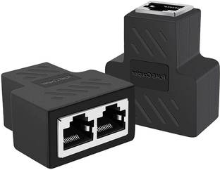 microware RJ45 Ethernet Splitter, 1 to 2 Ethernet Extender Female to 2 Female 8P8C Network Lan Adapter