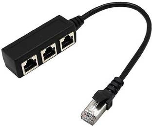 WiredCom RJ45 Splitter Connector Wired Ethernet Lan Adapter compatible with Windows