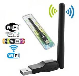 Mak World USB Antena WiFi Dongle Adapter 150Mbps DVR Supported (Black) Wireless USB Lan Adapter compatible with Windows