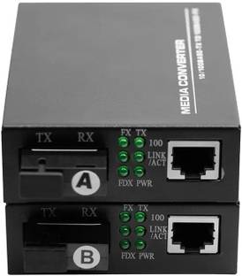 WiredCom Fast Ethernet to Fiber Media Converter 10/100 Mbps RJ 45 Port To 100Base Wired Ethernet Lan Adapter compatible with Windows, Linux, Mac, Ubuntu