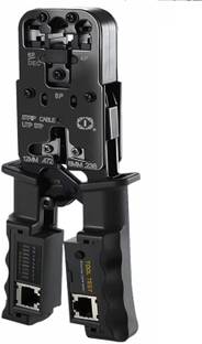 VOOCME 2 in 1 RJ45 Heavy Duty RJ45 Crimping Tool,Network Crimper Tool RJ45 Modular Plug Lan Adapter