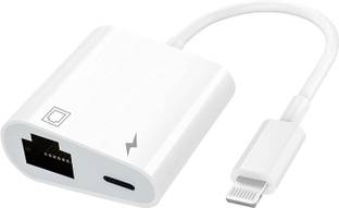 ELECTRO WOLF 8 Pin Lightning to Ethernet LAN RJ45 Network 100mbps with Charge Port Adapter Lightning to Ethernet Support iOS 10.3.3 to iOS 15 (Plug and Play) USB LAN Card