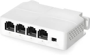 WiredCom 4 Port PoE Extender, 1 PoE in 3 PoE Out, IEEE802.3af/ Passthrough Switch Lan Adapter