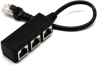 VOOCME RJ45 Ethernet Splitter Cable, RJ45 Y Splitter Adapter 1 to 3 Port Ethernet Wired Ethernet Lan Adapter compatible with Windows, Linux, Mac