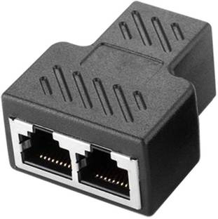 WiredCom Ethernet RJ45 LAN Adapter 1 to 2 Female 8P8C Cat5 Cat6 Cat5e Network Plug Lan Adapter