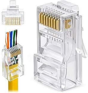 RuhZa for Solid or Stranded UTP Network Cable Modem (Transparent, Pack of 5) Wireless Ethernet Lan Adapter compatible with Linux