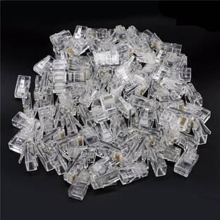 BALRAMA 100pcs RJ45 Connectors Modular 8 Pin Network Cable Plugs RJ-45 Adapter Crimps for Cat5 Cat5e Cat6 Rj 45 Ethernet Cable Plugs Heads Wired Ethernet Lan Adapter compatible with Windows
