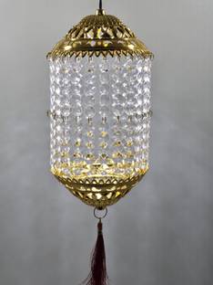 DhirElectronics Crystal Design Handmade Diwali Lantern 509150 with Light – Reusable & Washable Multicolor Crystal Hanging Lantern